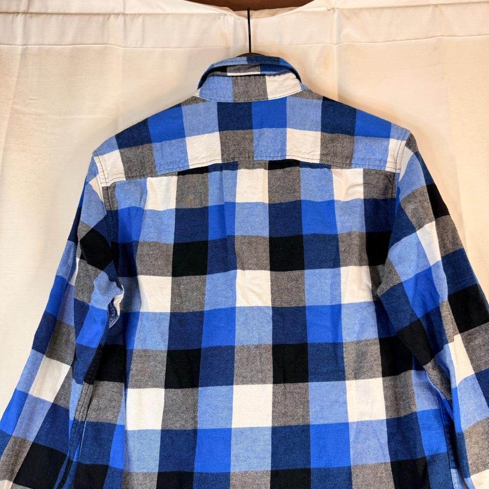 AMERICAN EAGLE Men’s Size S Shirt Button Down Blue Buffalo Plaid Flannel Classic - Picture 15 of 16